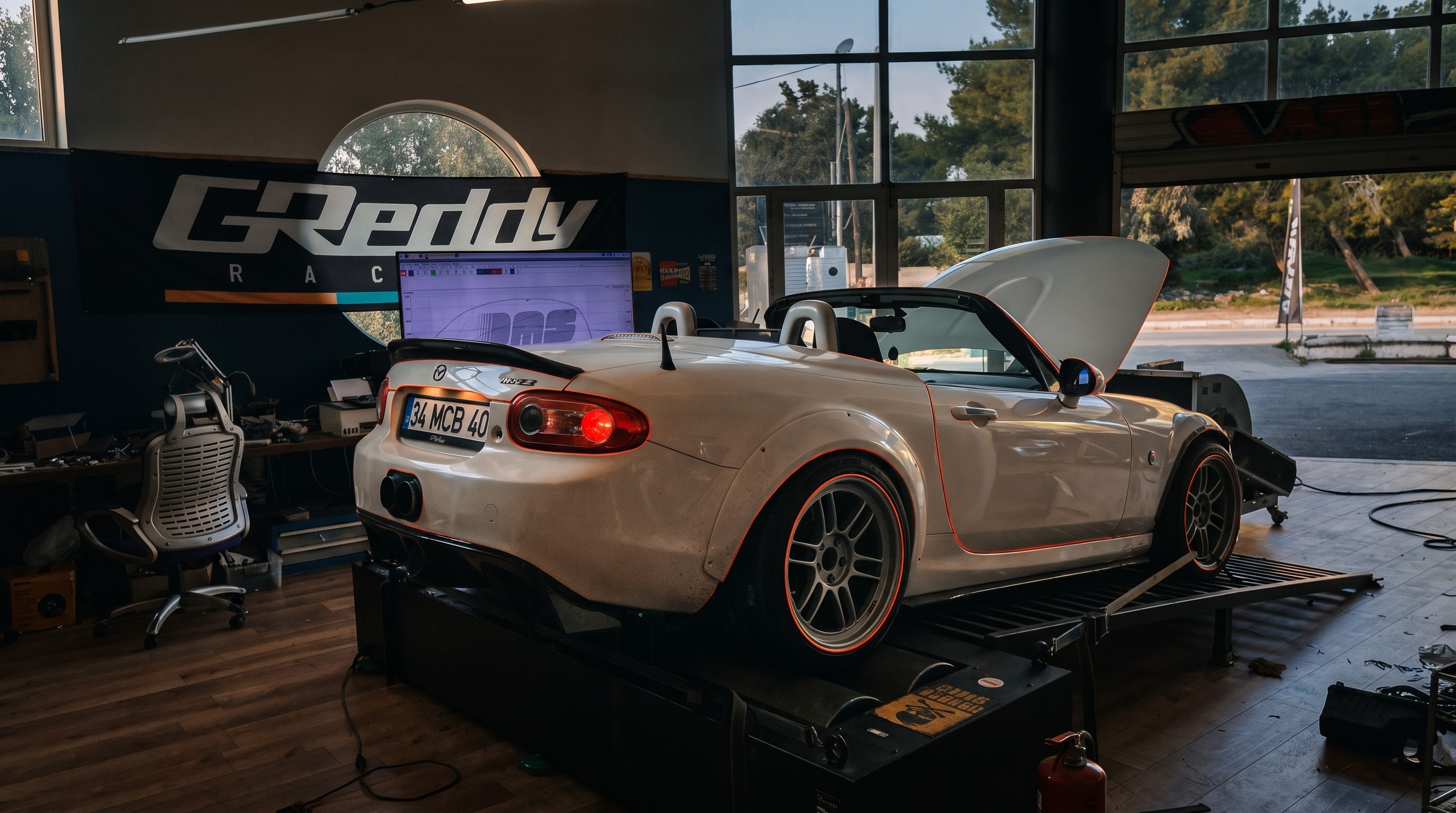 MX-5 NC 2.5 swap on the DMS Tuned dyno, tuned by Gianic
