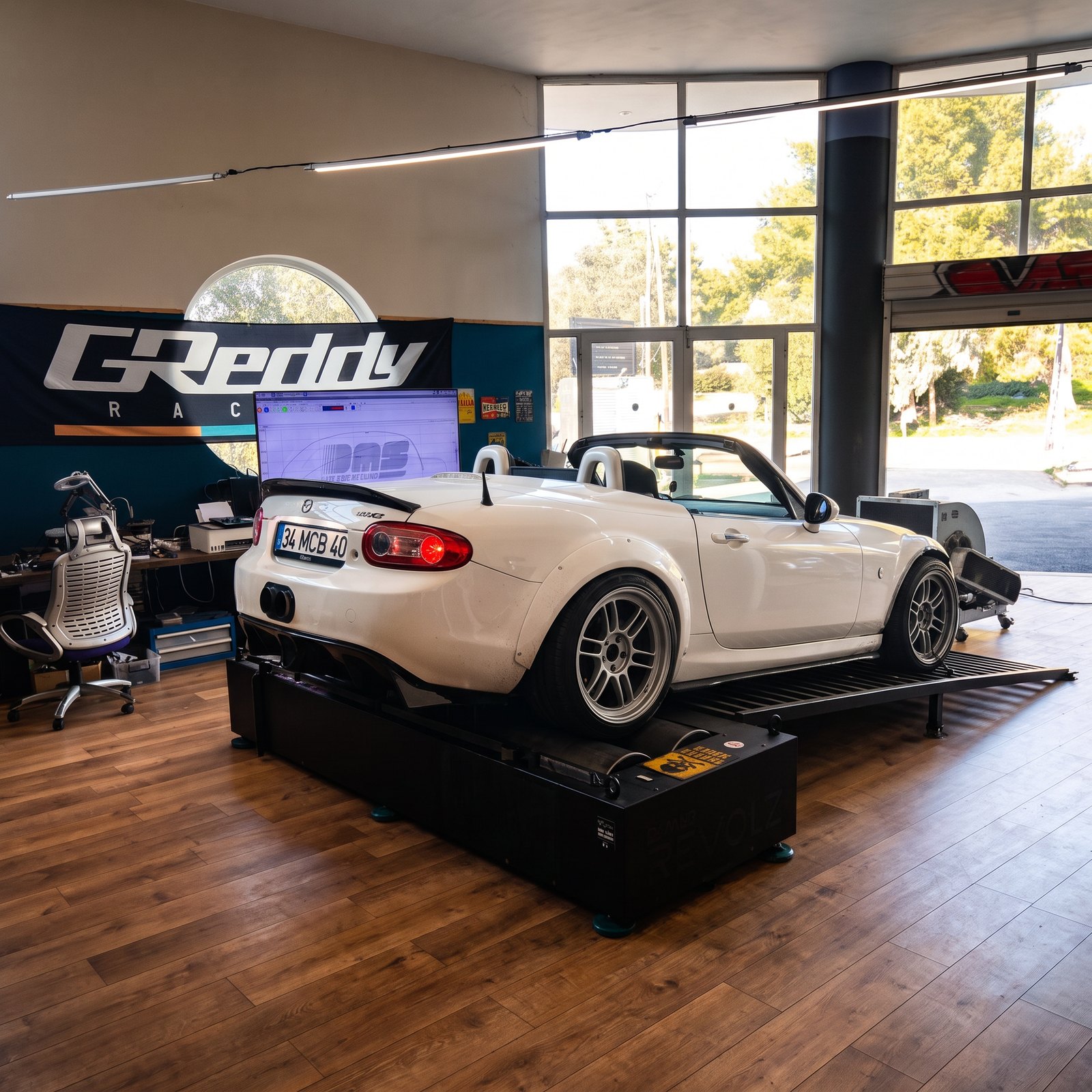 Widebody MX-5 NC 2.5L swap on the DMS dyno, tuned by Gianic